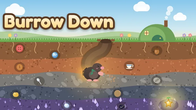 Burrow Down cozy digging game cover artwork
