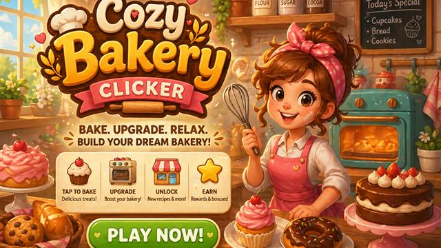 Cozy Bakery Clicker gameplay preview