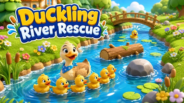 Duckling River Rescue cozy 3D river runner game preview