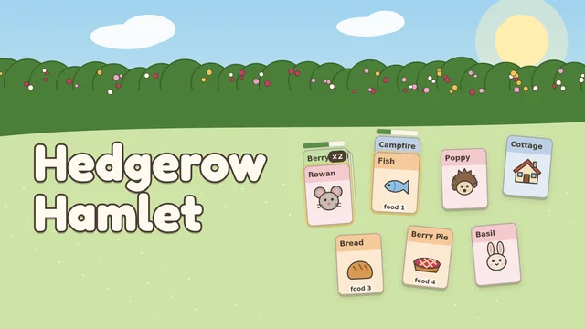 Hedgerow Hamlet cozy card village builder cover artwork