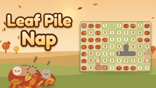 Leaf Pile Nap no-guess minesweeper cover artwork