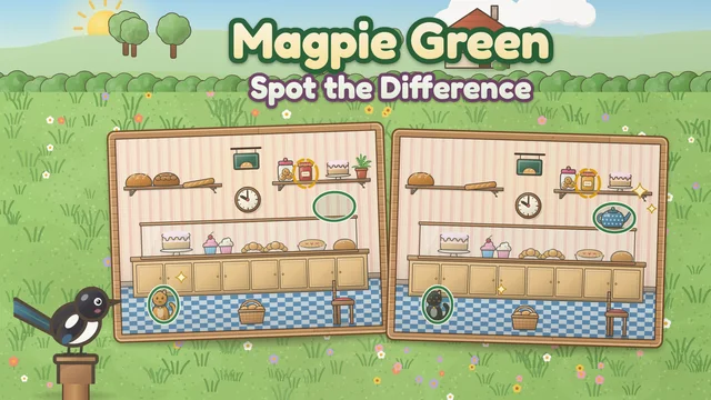 Magpie Green Spot the Difference artwork