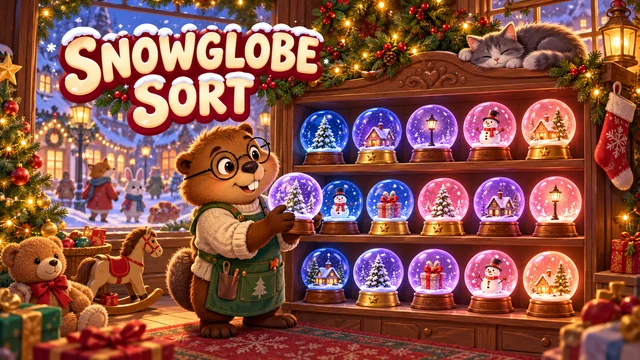 Snowglobe Sort color gradient puzzle cover artwork