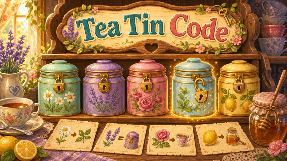 Tea Tin Code cozy tea logic puzzle preview