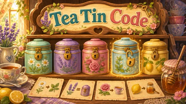 Tea Tin Code cozy tea logic puzzle preview