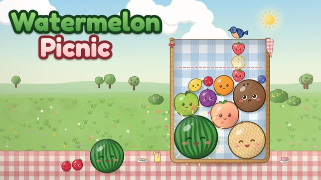Watermelon Picnic fruit merge game cover artwork