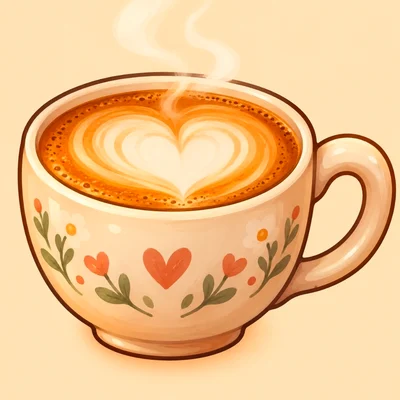 A cup of coffee with a heart in the foam