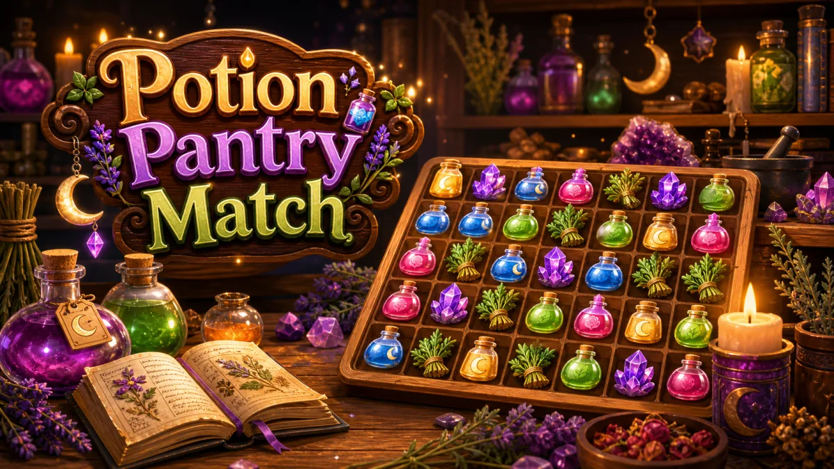 Potion Pantry Match cozy match 3 potion game preview